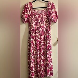 Old Navy Pink Floral Midi Dress